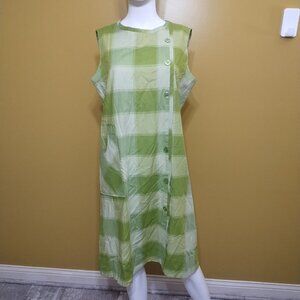 VTG 70s Serbin of Florida by Muriel Ryan Sleeveless Cotton Frock XL Cottage
